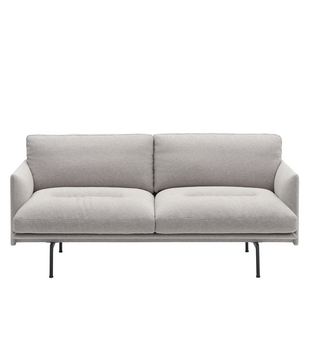 Muuto Outline Soft 2 seater Sofa Clay 12 ecru, black base