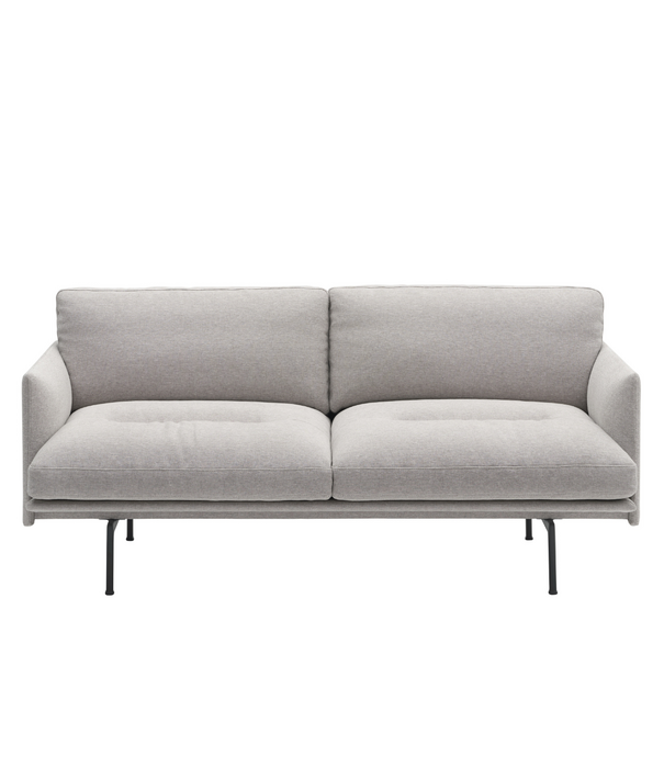 Muuto Outline Soft 2 seater Sofa Clay 12 ecru, black base