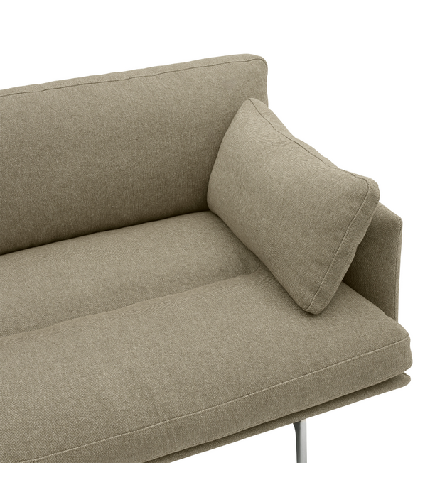 Muuto Outline Soft 3 zits Bank Clay 15, aluminium onderstel