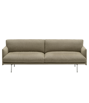 Muuto Outline Soft 3 seater Sofa Clay 15, aluminium base