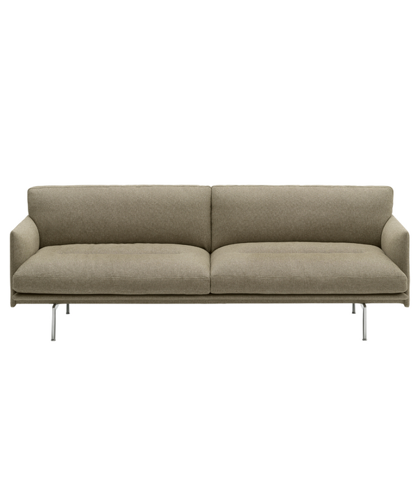 Muuto Muuto Outline Soft 3 seater Sofa Clay 15, aluminium base