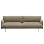 Muuto Outline Soft 3 seater Sofa Clay 15, aluminium base