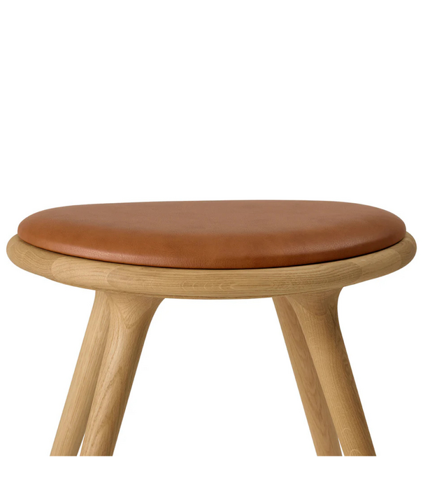 Mater Design  Mater High Stool Barkruk geolied eiken, Nuance walnoot leer