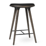 Mater High Stool Barkruk zwart eiken, zwart leer 69cm - Copy