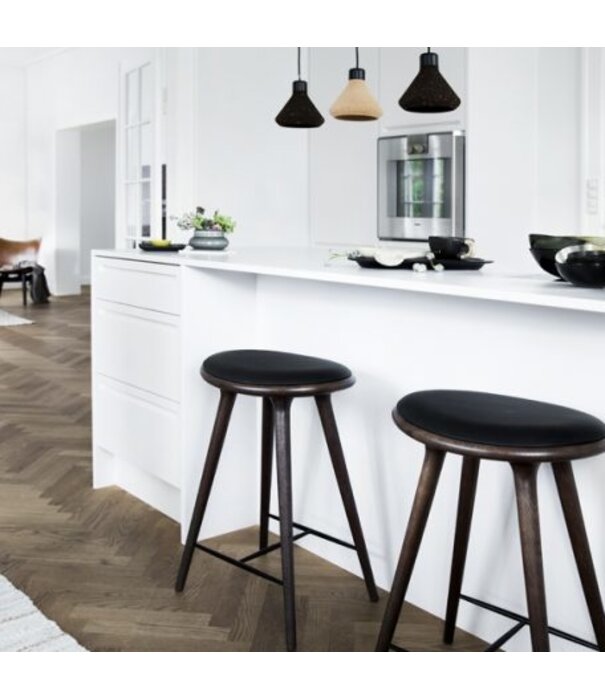 Mater Design  Mater High Stool grey beech, Nuance grey leather