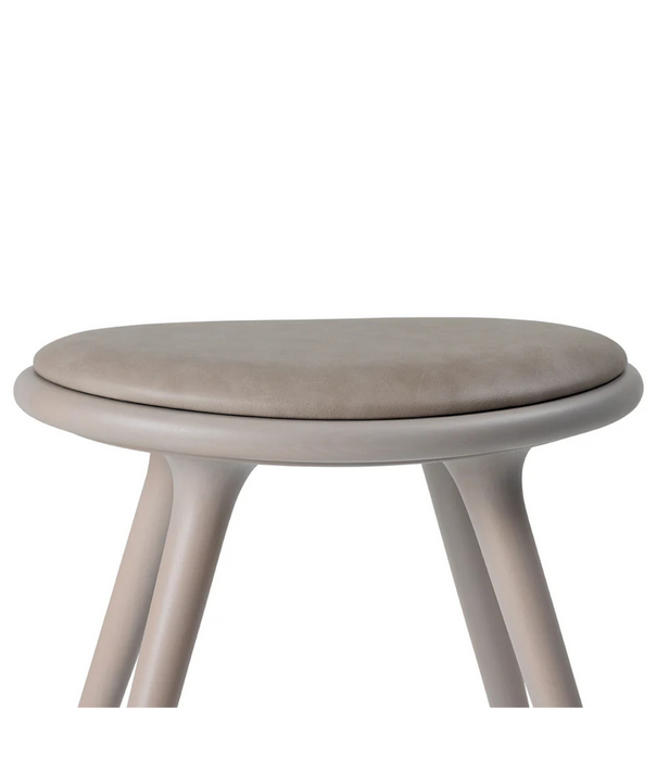 Mater Design  Mater High Stool grey beech, Nuance grey leather
