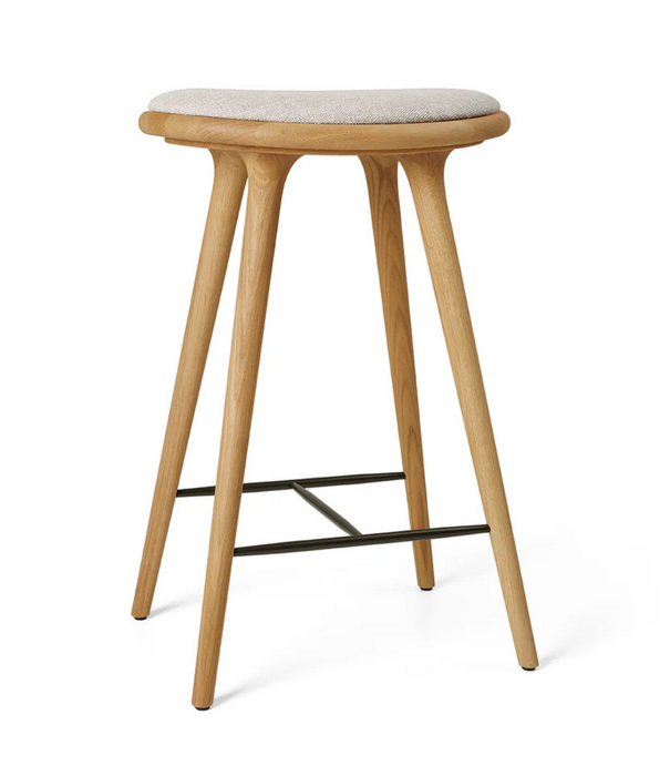 Mater Design  Mater High Stool Barkruk geolied eiken, zitting gestoffeerd 69cm