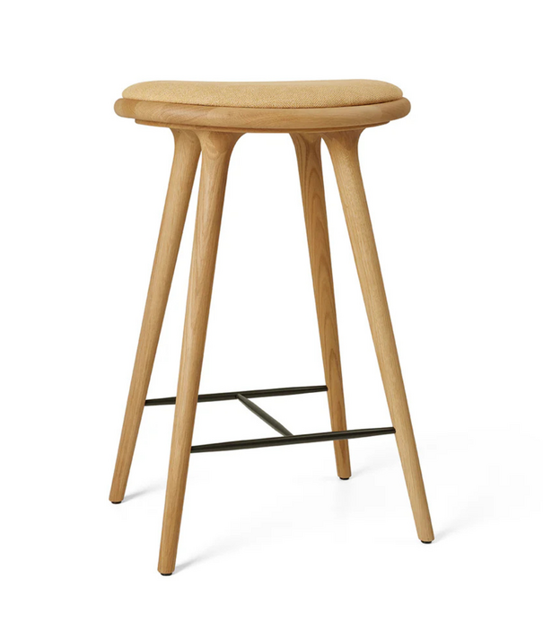 Mater Design  Mater High Stool oiled oak, seat upholstered 69cm