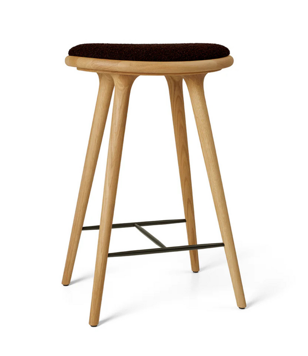 Mater Design  Mater High Stool Barkruk geolied eiken, zitting gestoffeerd 69cm
