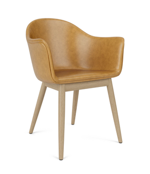 Audo Harbour Dining chair Dakar leather, wooden base