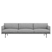 Muuto Outline 3,5-zits Bank Fiord 151, voet zwart