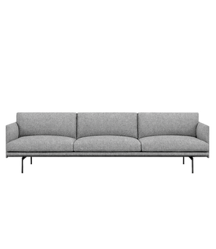 Muuto Outline 3,5-seater Sofa Fiord 151 grey, base black - Sale