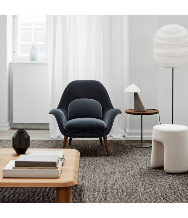 Fredericia  Swoon lounge chair model 1770, Grand Mohair, wood base