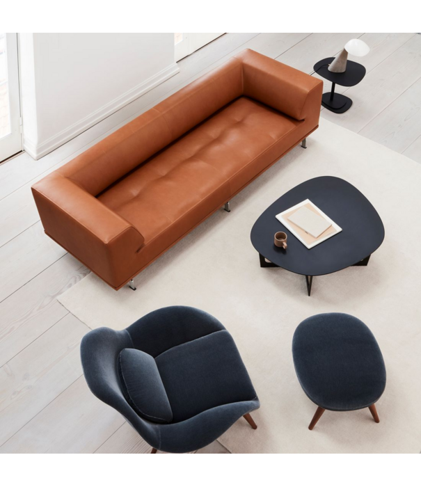 Fredericia  Swoon lounge stoel model 1770, Grand Mohair houten poten