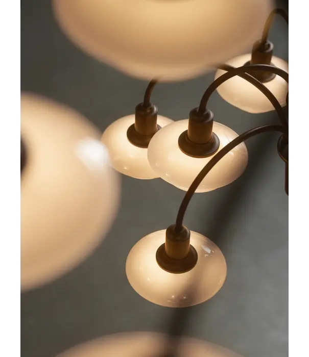 Louis Poulsen  PH 1/1 Kroonluchter 6, aged brass - dusty terracotta