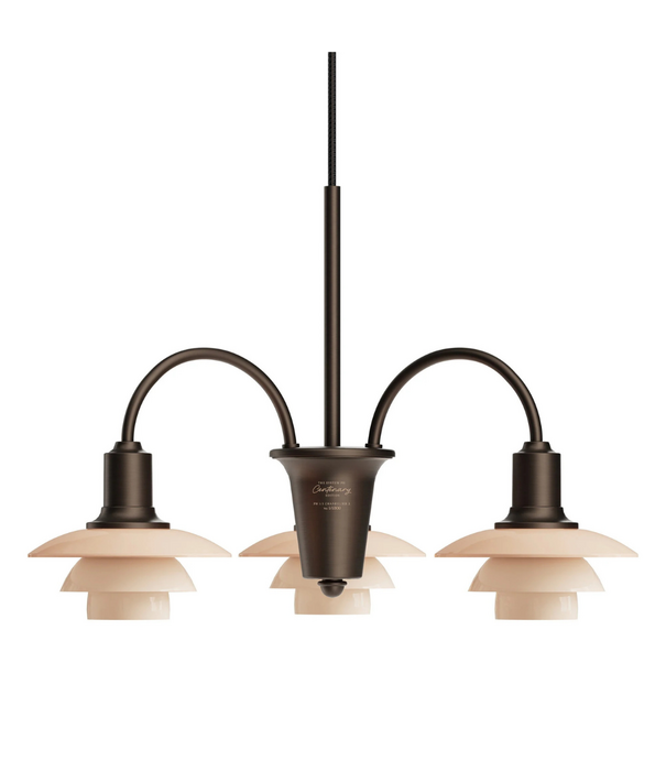 Louis Poulsen  PH 1/1 Chandelier  aged brass - dusty terracotta