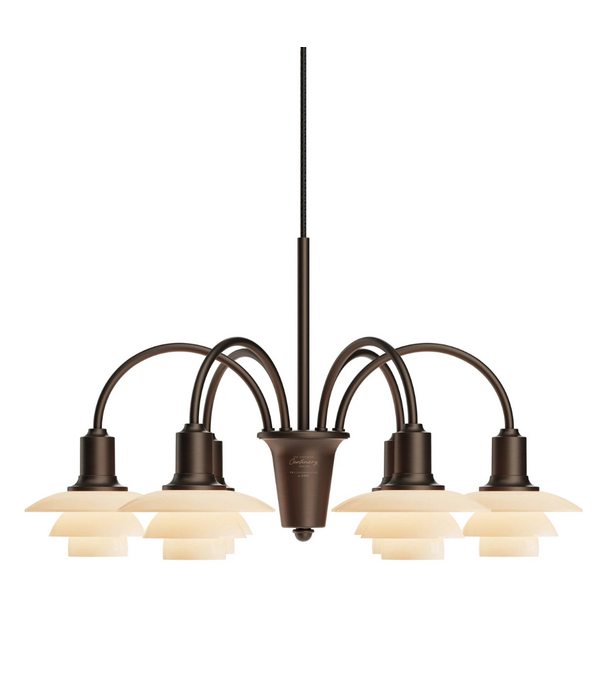 Louis Poulsen  PH 1/1 Kroonluchter 6, aged brass - dusty terracotta