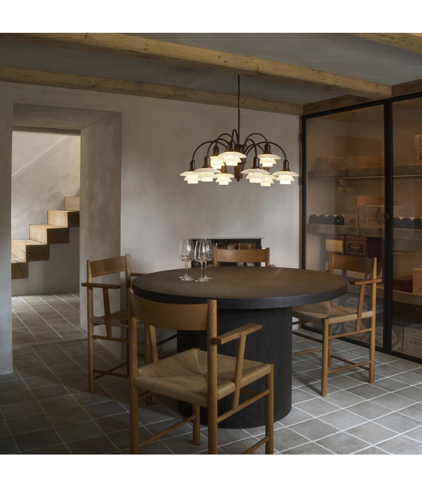Louis Poulsen  PH 1/1 Chandelier 9, aged brass - dusty terracotta