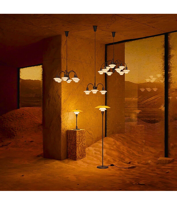 Louis Poulsen  PH 1/1 Chandelier 9, aged brass - dusty terracotta