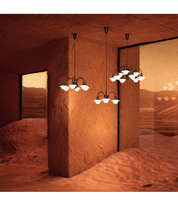 Louis Poulsen  Louis Poulsen PH 1/1 Chandelier 9, Centenary Edition, aged brass - dusty terracotta