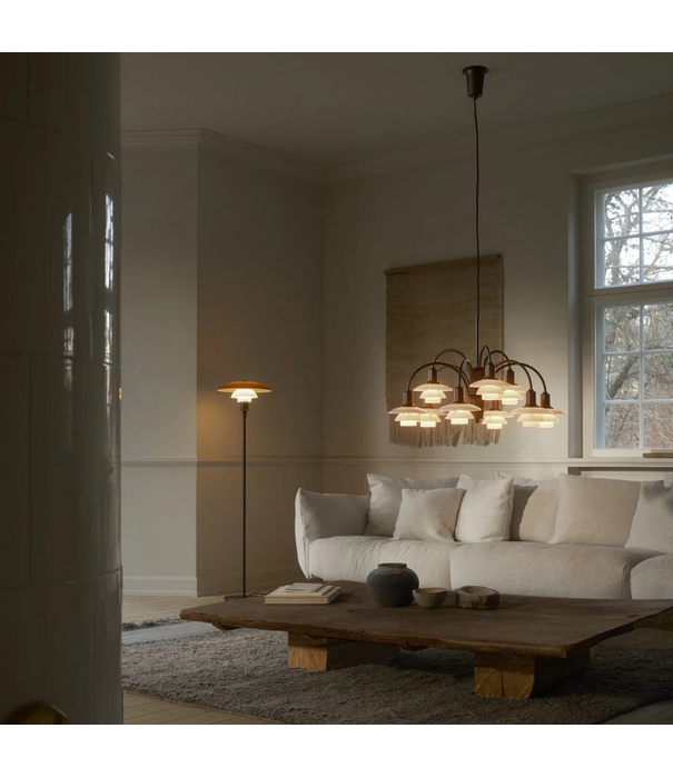 Louis Poulsen  PH 1/1 Chandelier  aged brass - dusty terracotta