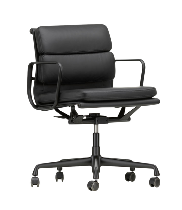 Vitra  Soft Pad Chair EA 217 Bureaustoel zwart premium F leer