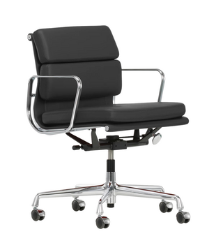 Vitra Soft Pad Chair EA 217 Bureaustoel premium F zwart leer