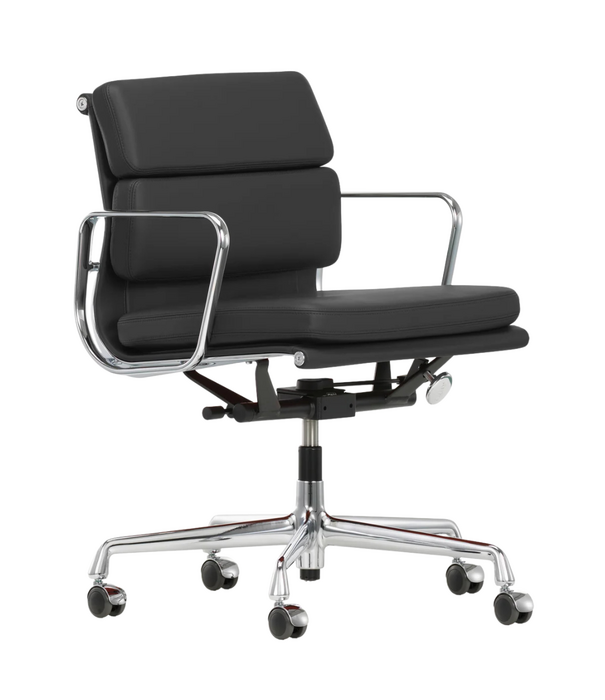 Vitra  Vitra - Soft Pad Chair EA 217 bureaustoel, zwart leer