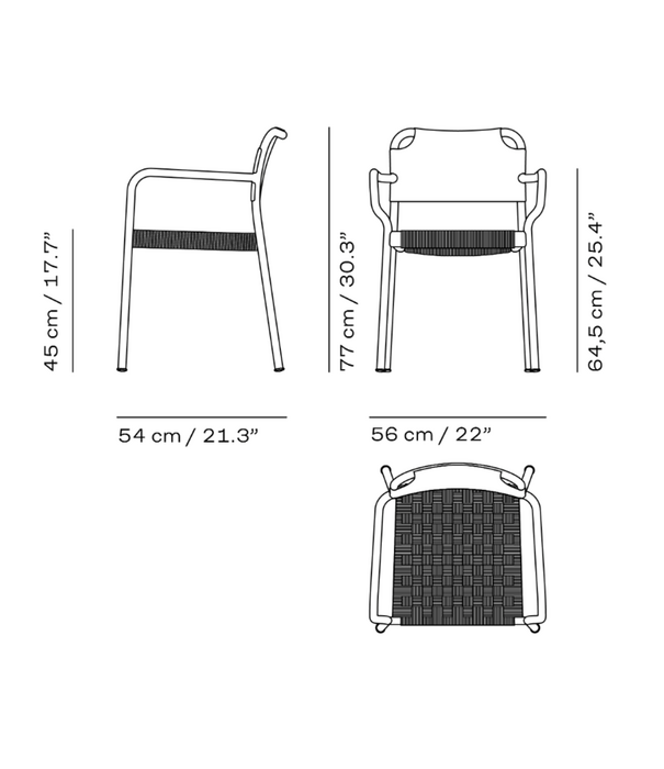 Fritz Hansen Vind Stoel met arm, mist grey