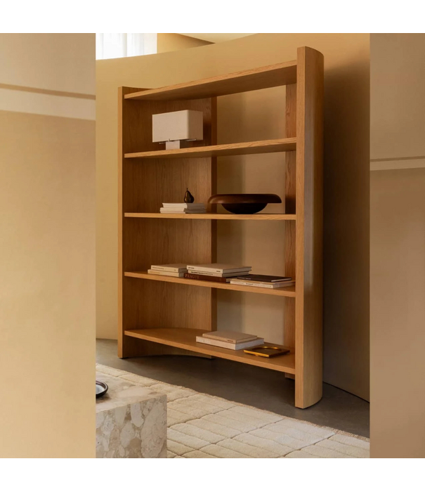 Audo Audo Crescent Shelving Low lacquered oak