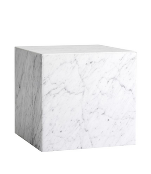 Audo Plinth Cubic Coffee Table Carrara marble 40cm