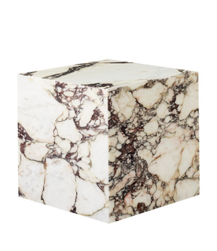 Audo Plinth Cubic Coffee Table Calacatta Viola marble 40cm