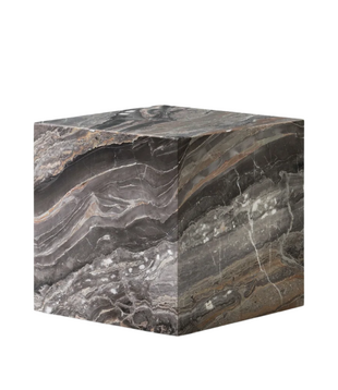 Audo Plinth Cubic Coffee Table Grey Galaxy marble 40cm