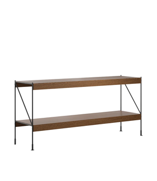 Audo Zet Opbergsysteem donker eiken, zwart frame H70 / 114 / 158