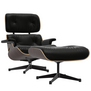 Vitra Eames Lounge Chair Santos Palissander, black premium F leather