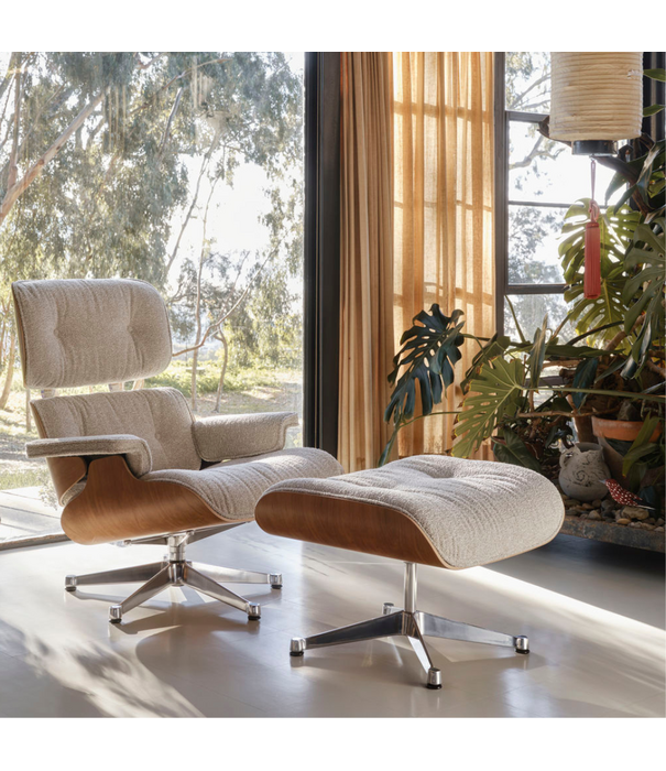 Vitra  Eames Lounge Stoel & Ottoman palisander,  premium nero leer