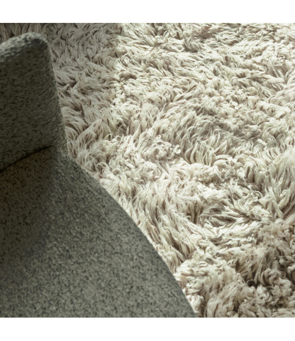 Layered  Shaggy Wool Rug - Mocha Melange