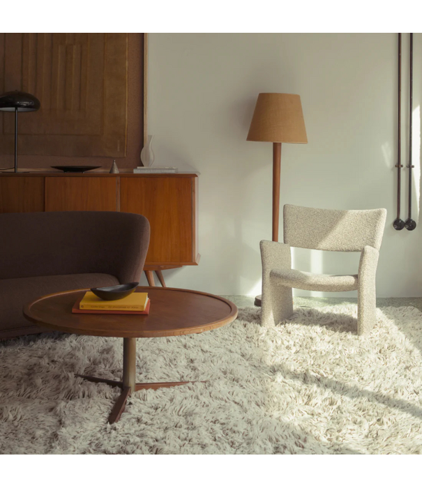Layered  Shaggy Wool Rug - Mocha Melange