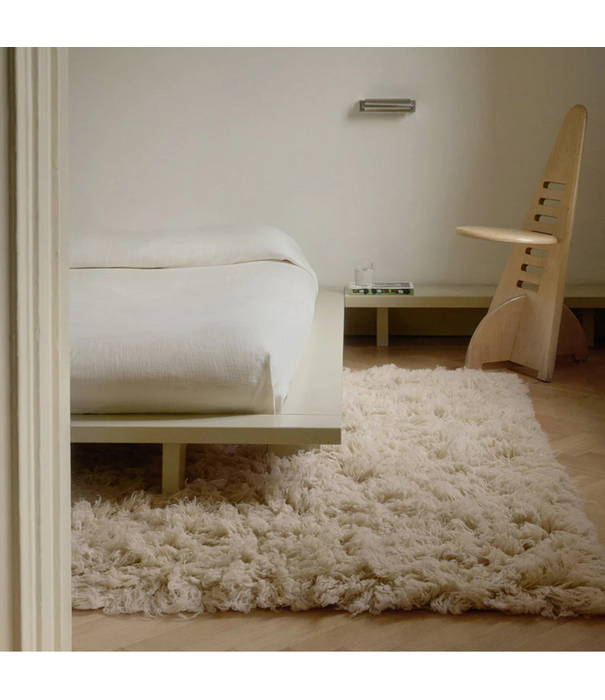 Layered  Layered Shaggy Wool Rug - Oatmeal