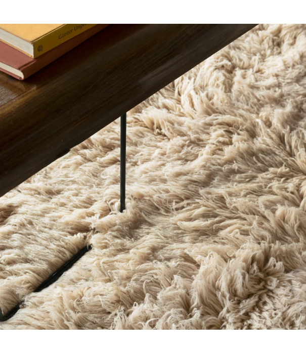 Layered  Shaggy Wol Vloerkleed - Oatmeal