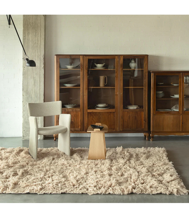 Layered   Shaggy Wool Rug - Oatmeal