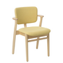 Artek Domus Stoel berken , stof Hola, cream leer bies
