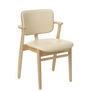 Artek Domus Stoel berken , Prestige cream leer, nougat bies