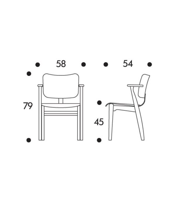 Artek  Domus Chair walnut stained, fabric WOW RE 6722, cognac piping