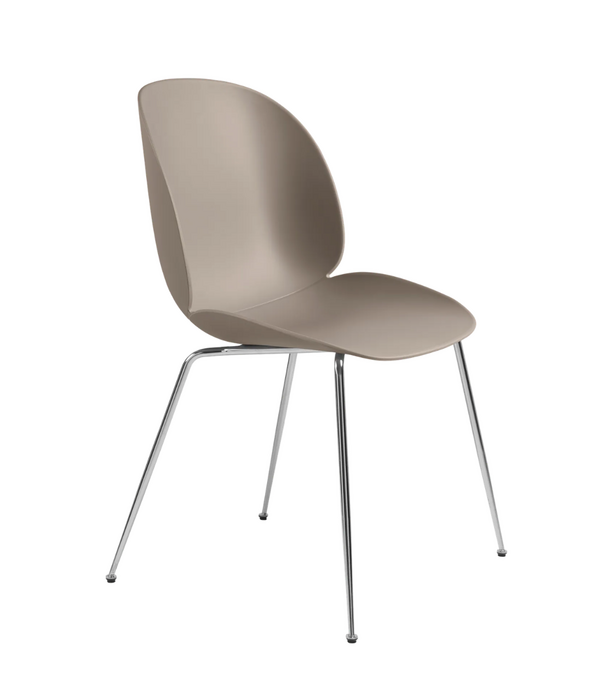 Gubi  Beetle Dining Chair, chrome conic base