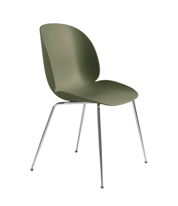 Gubi  Beetle Dining Chair, chrome conic base