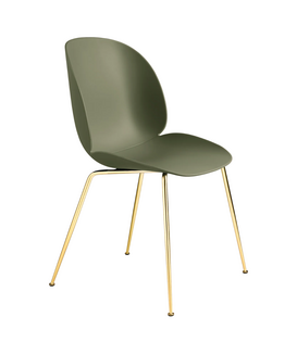 Beetle Dining Chair, brass conic base