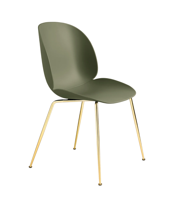 Gubi  Beetle Dining Chair, brass conic base