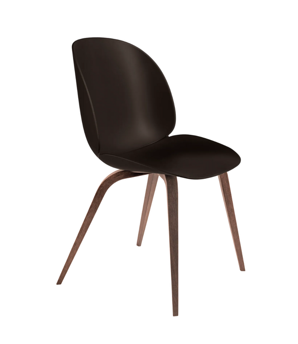 Gubi  Gubi Beetle eetkamerstoel recycled plastic, walnoot poten