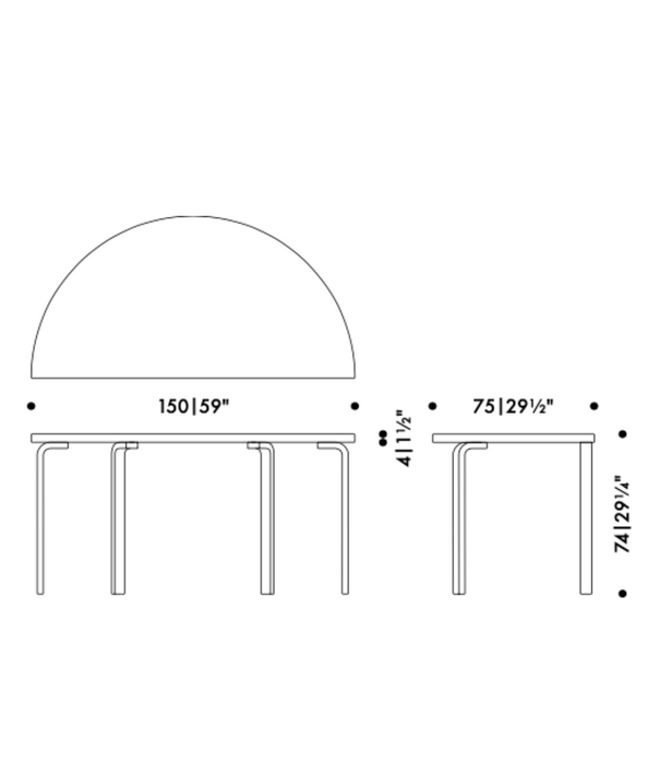 Artek  Artek Aalto Table 96 half round